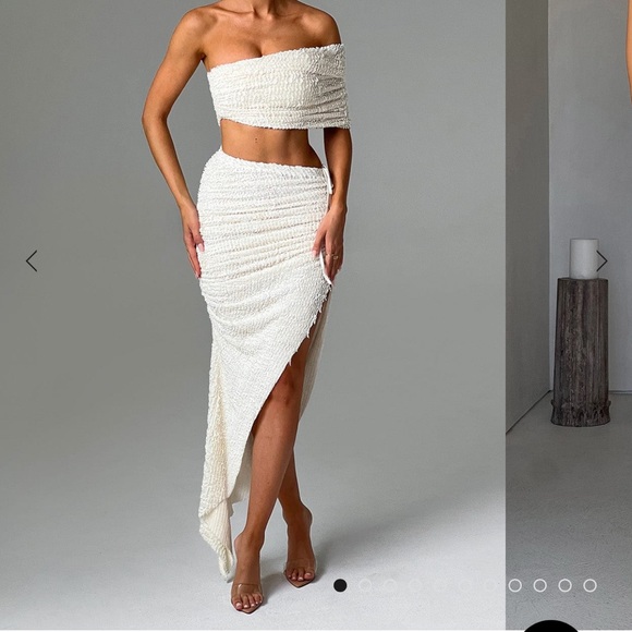 ZINA MIDI SKIRT - Ivory - BABYBOO - Picture 2 of 2